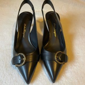 SALVATORE FERRAGAMO Gerace Buckled Slingbacks Heels